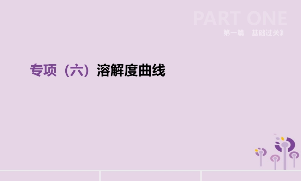 中考化学复习 第一篇 基础过关篇 专项06 溶解度曲线课件