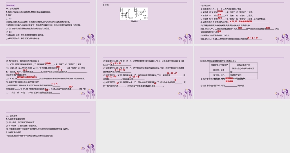 中考化学复习 第一篇 基础过关篇 专项06 溶解度曲线课件