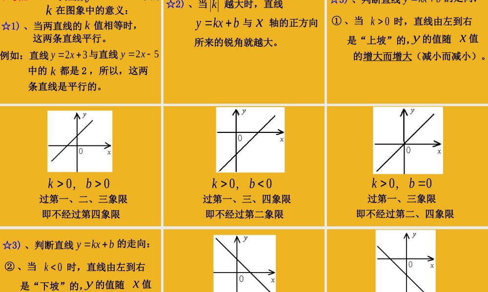 八年级数学上册 专题讲座9 一次函数经典考点归纳1课件 北师大版 课件