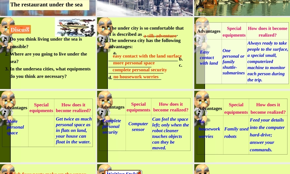 新人教版英语必修5 unit3 reading task in WB 课件 上学期 课件