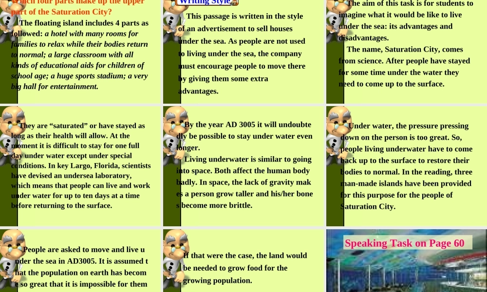 新人教版英语必修5 unit3 reading task in WB 课件 上学期 课件