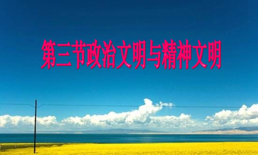 八年级政治下册 政治文明和精神文明课件 湘教版 课件