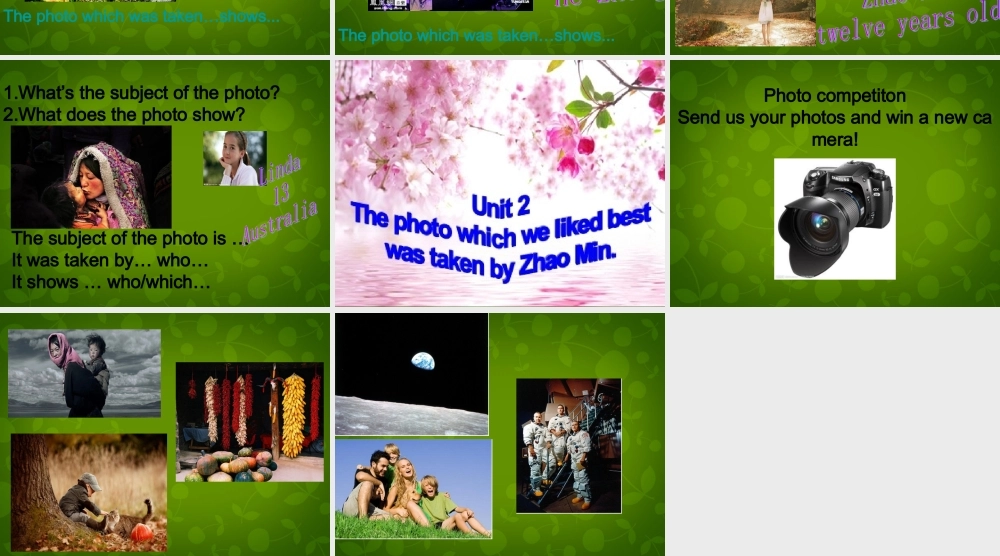 九年级英语上册 Module 11 Unit 2 The photo which we liked best was taken by Zhao Min课件 (新版)外研版 课件
