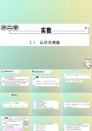八年级数学上册 第二章 实数 2.1 认识无理数习题课件 (新版)北师大版 课件