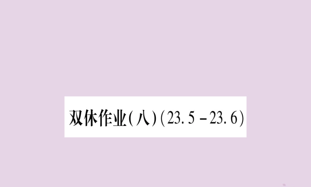 九年级数学上册 双休作业(8)作业课件 (新版)华东师大版 课件