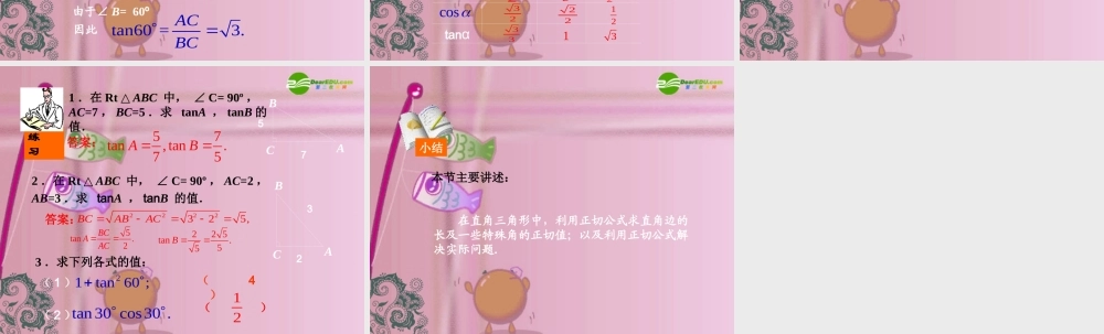 九年级数学上册 42正切课件 湘教版 课件