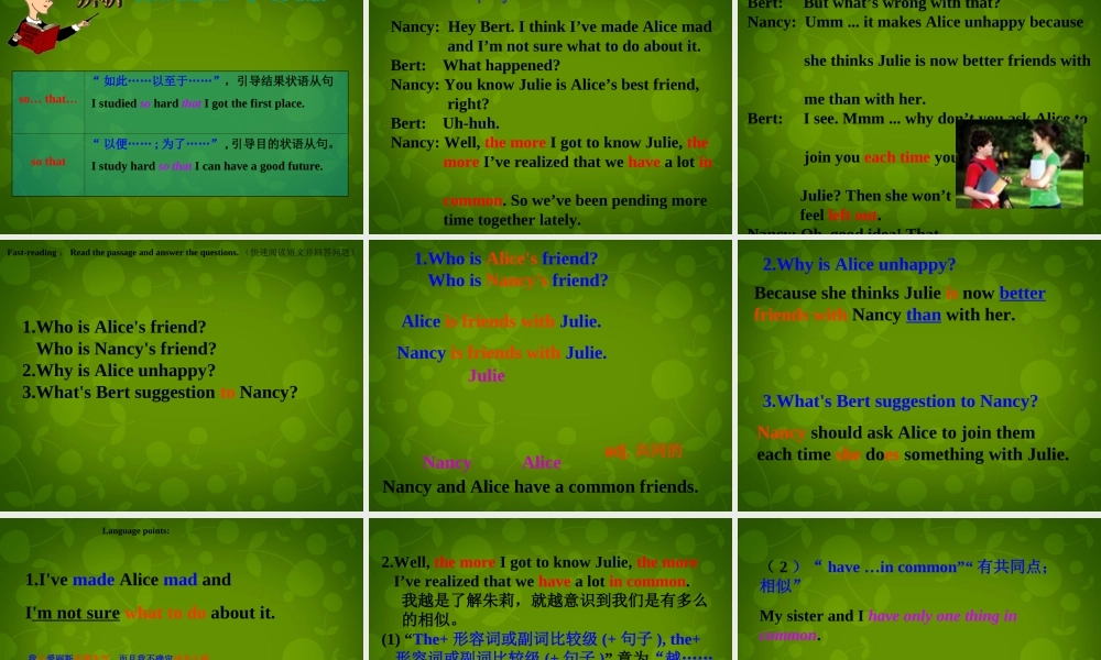 九年级英语全册 Unit 11 Sad movies make me cry Section A(2d)课件 (新版)人教新目标版 课件