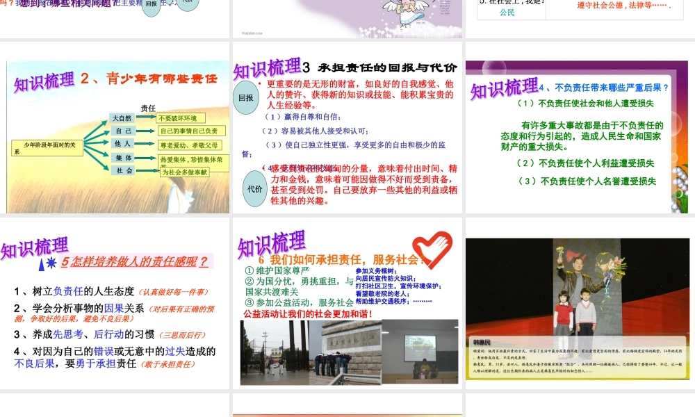 九年级政治第一单元(承担责任服务社会)课件人教版 课件