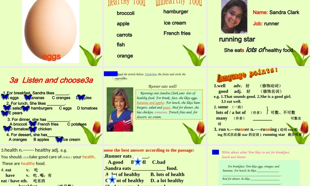 七年级英语上册 Uit6 SectionB3a-4教学课件 人教新目标版 课件
