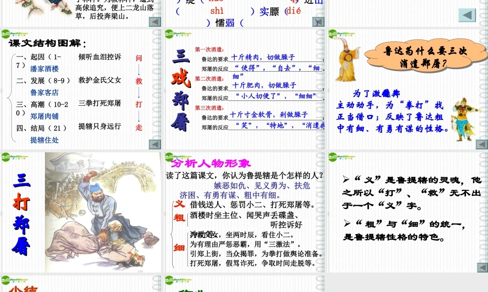 八年级语文上册 第13课(鲁提辖拳打镇关西)课件2 语文版 课件