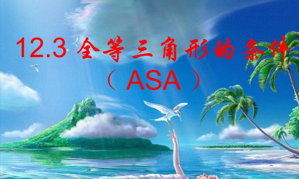 12.2.3全等三角形的判定-角边角.2.3全等三角形的判定——ASA