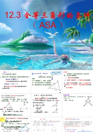 12.2.3全等三角形的判定-角边角.2.3全等三角形的判定——ASA