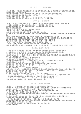 五年级下册数学公式