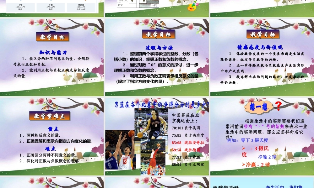 新人教版数学七上《正数和负数》ppt课件