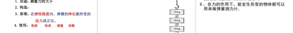 弹力和弹簧测力计课件