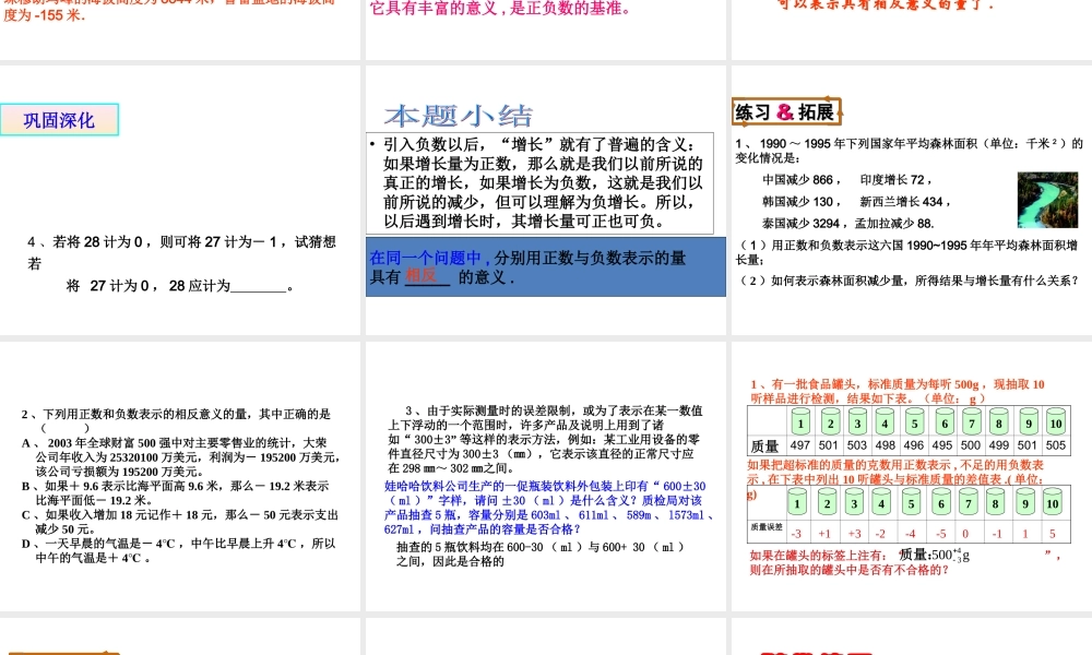 1.1正数和负数王红华(第二课时)