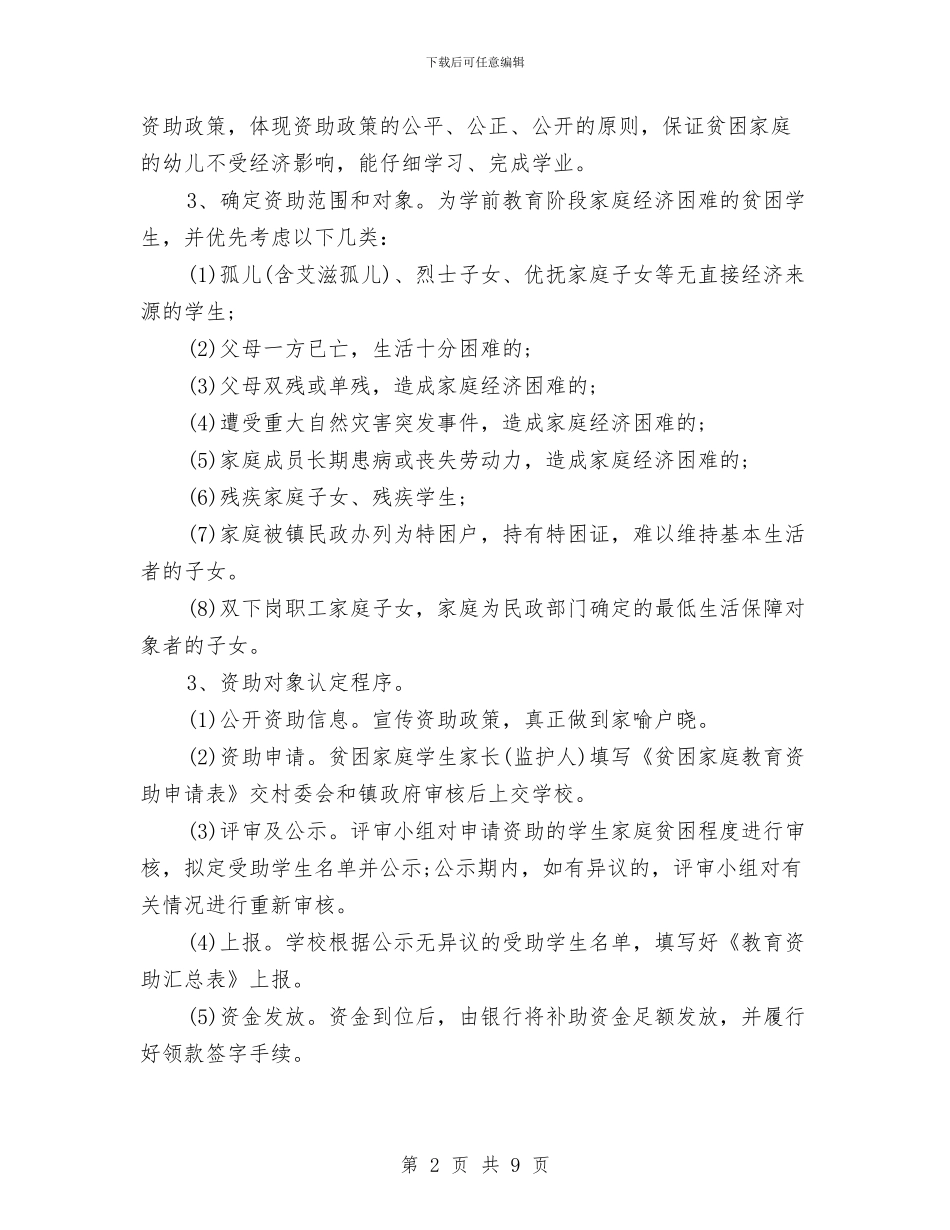 幼儿园资助工作自查报告与幼儿园资助自查自纠报告汇编_第2页