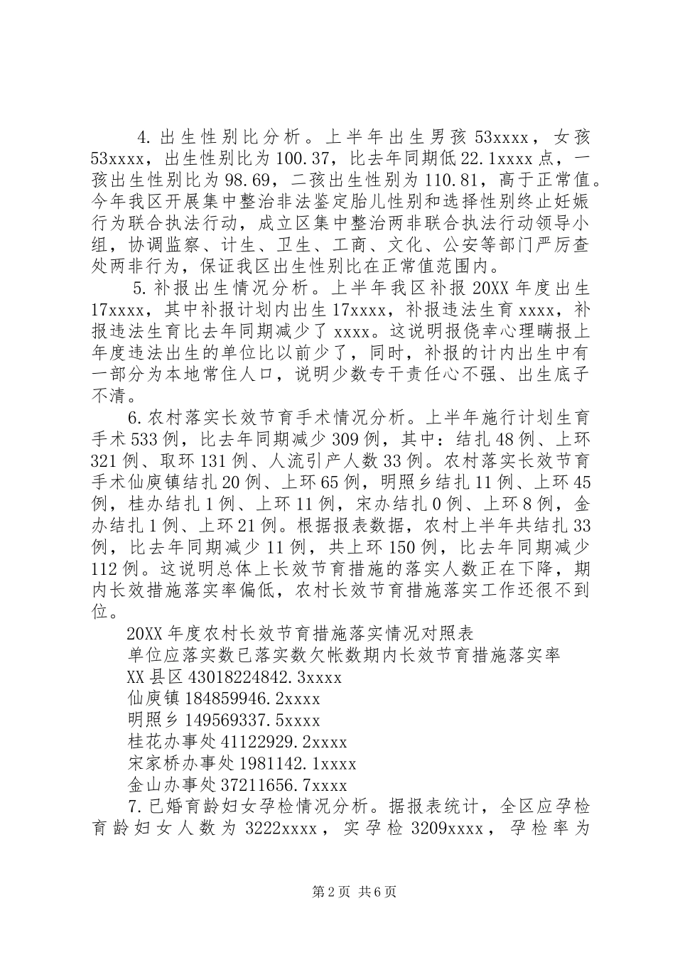 区上半年人口与计划生育工作形势分析报告 _第2页