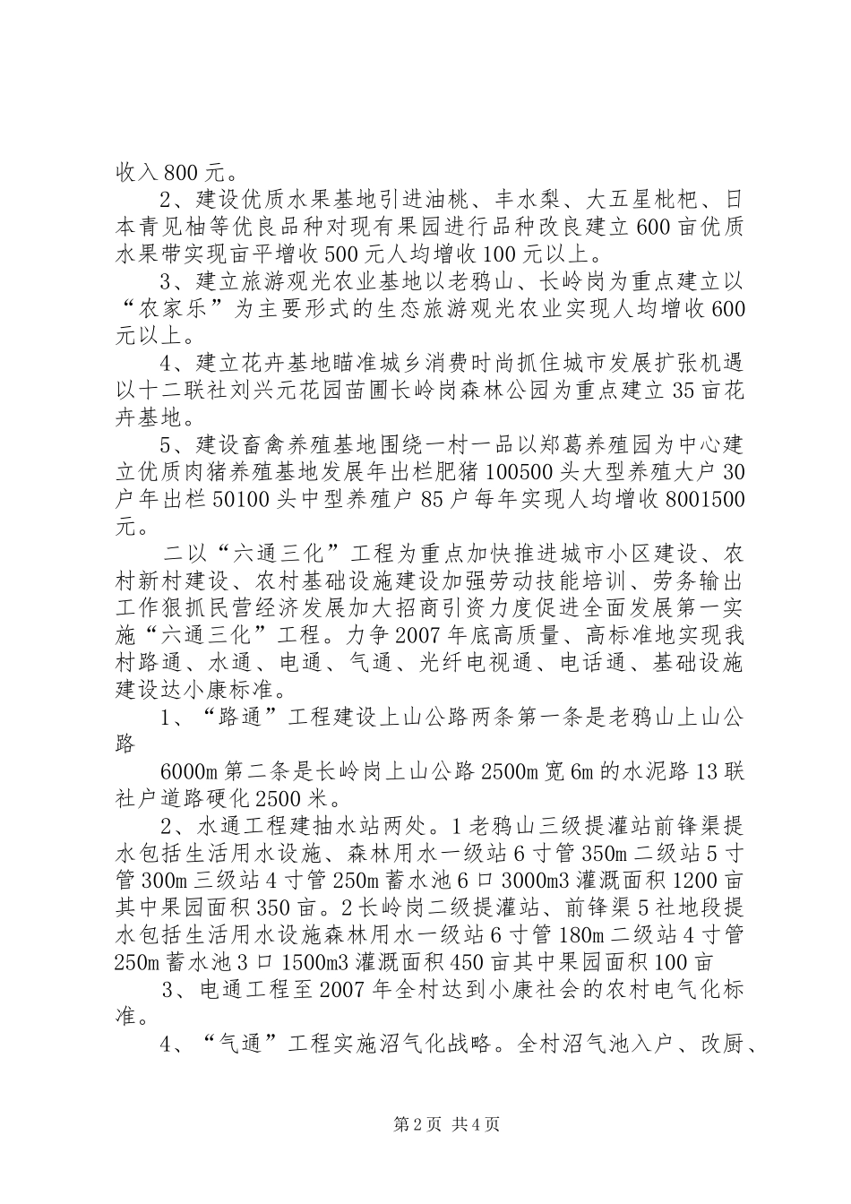 村全面建设小康社会发展规划 _第2页