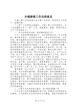 乡镇禁毒工作安排意见_1 