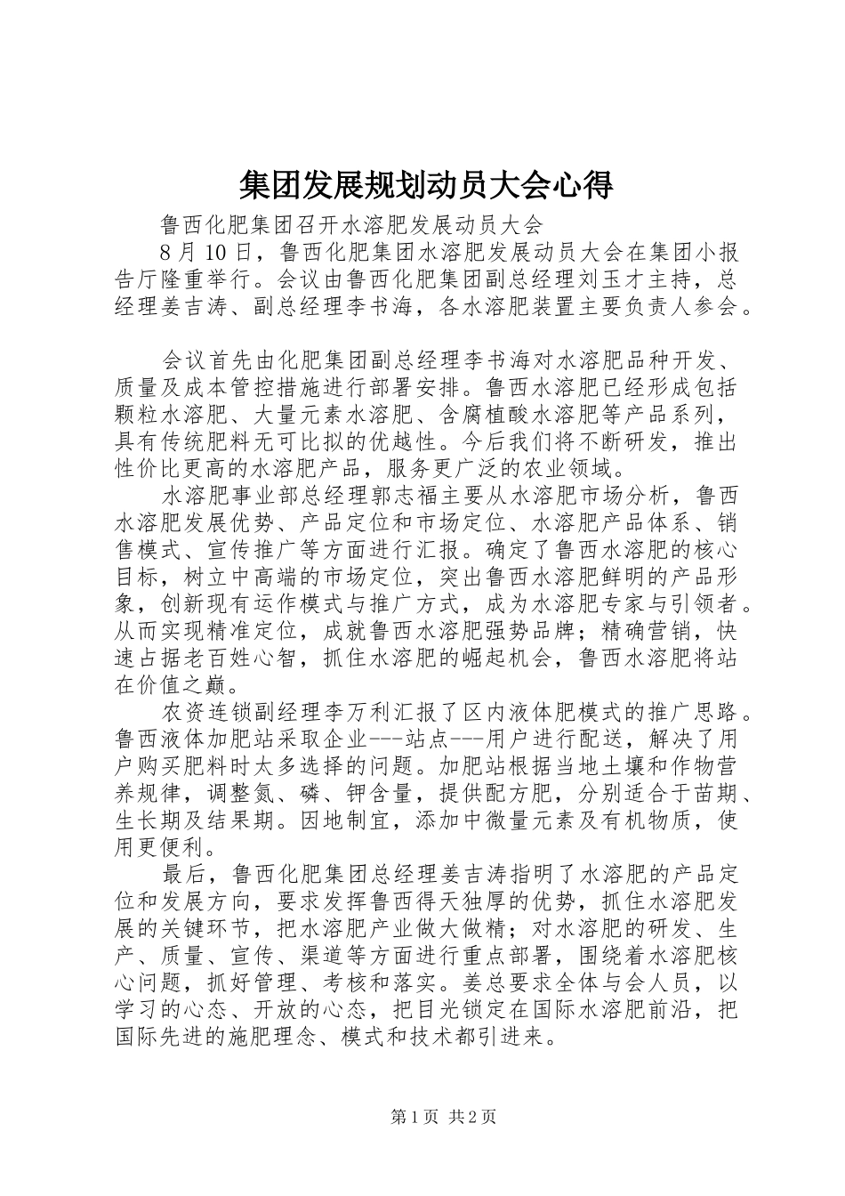 集团发展规划动员大会心得 _第1页