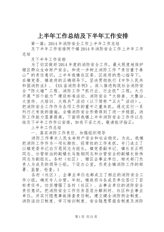 上半年工作总结及下半年工作安排 