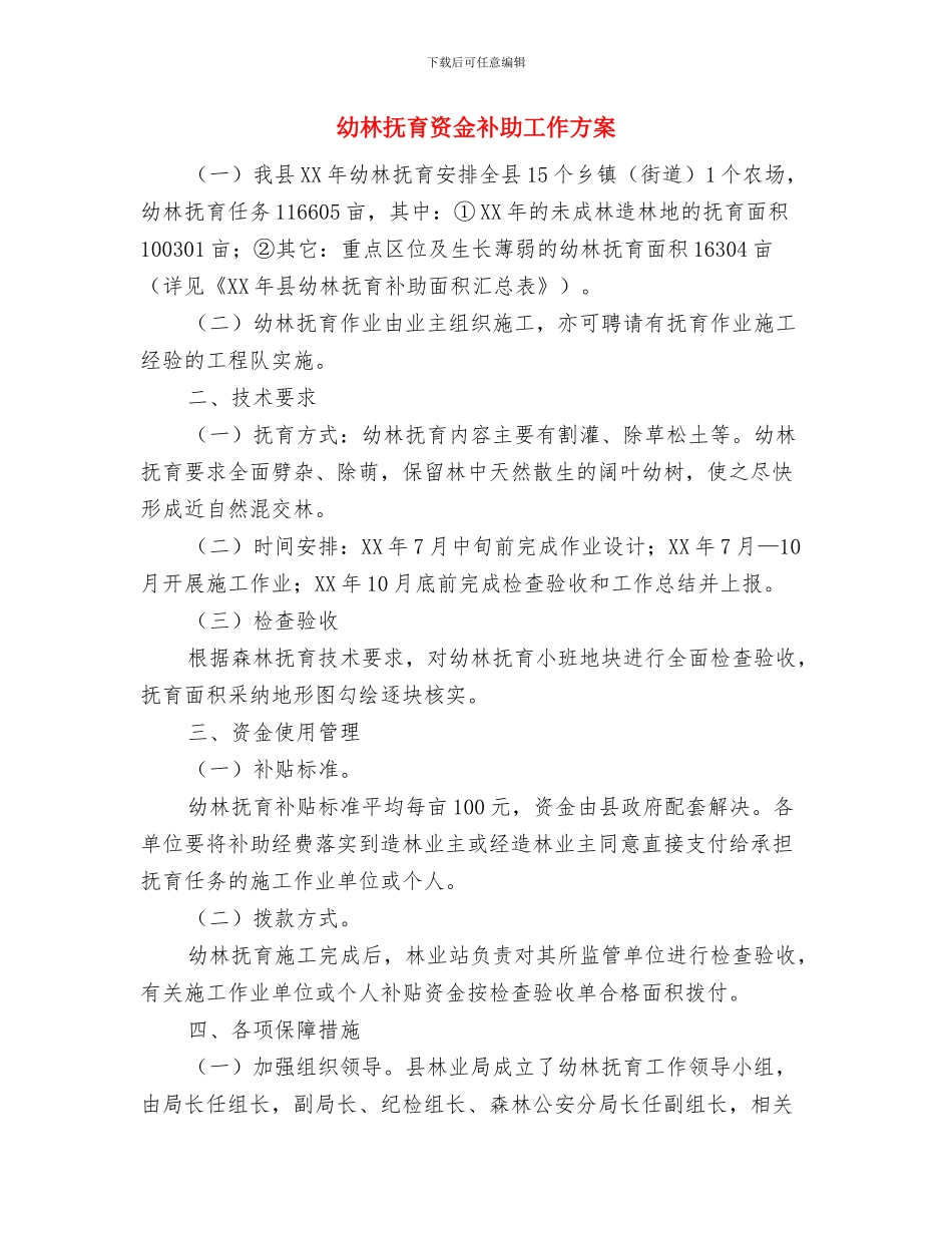 幼儿食物中毒应急预案与幼林抚育资金补助工作方案汇编_第3页