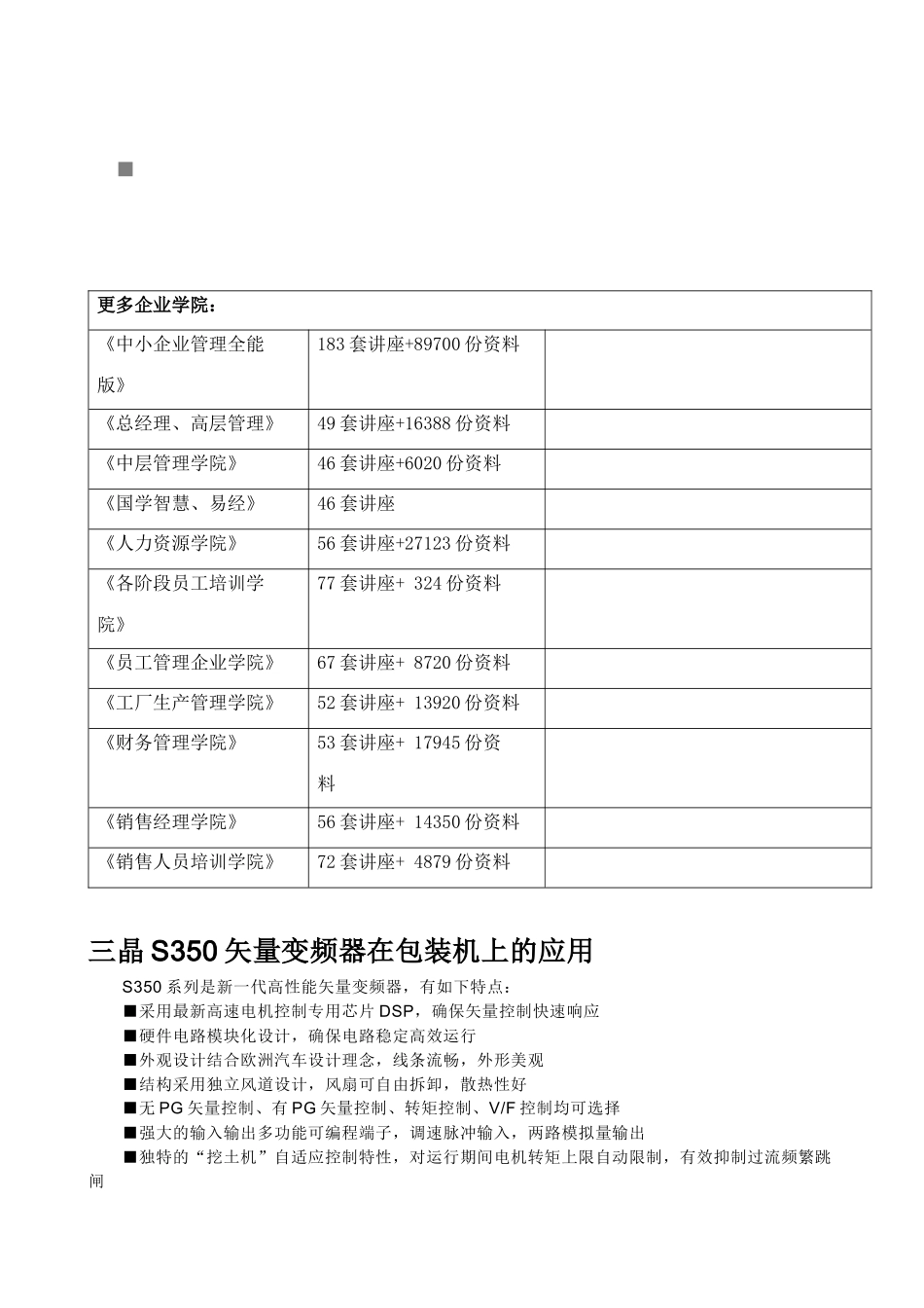 三晶S350矢量变频器在包装机上的运用_第1页