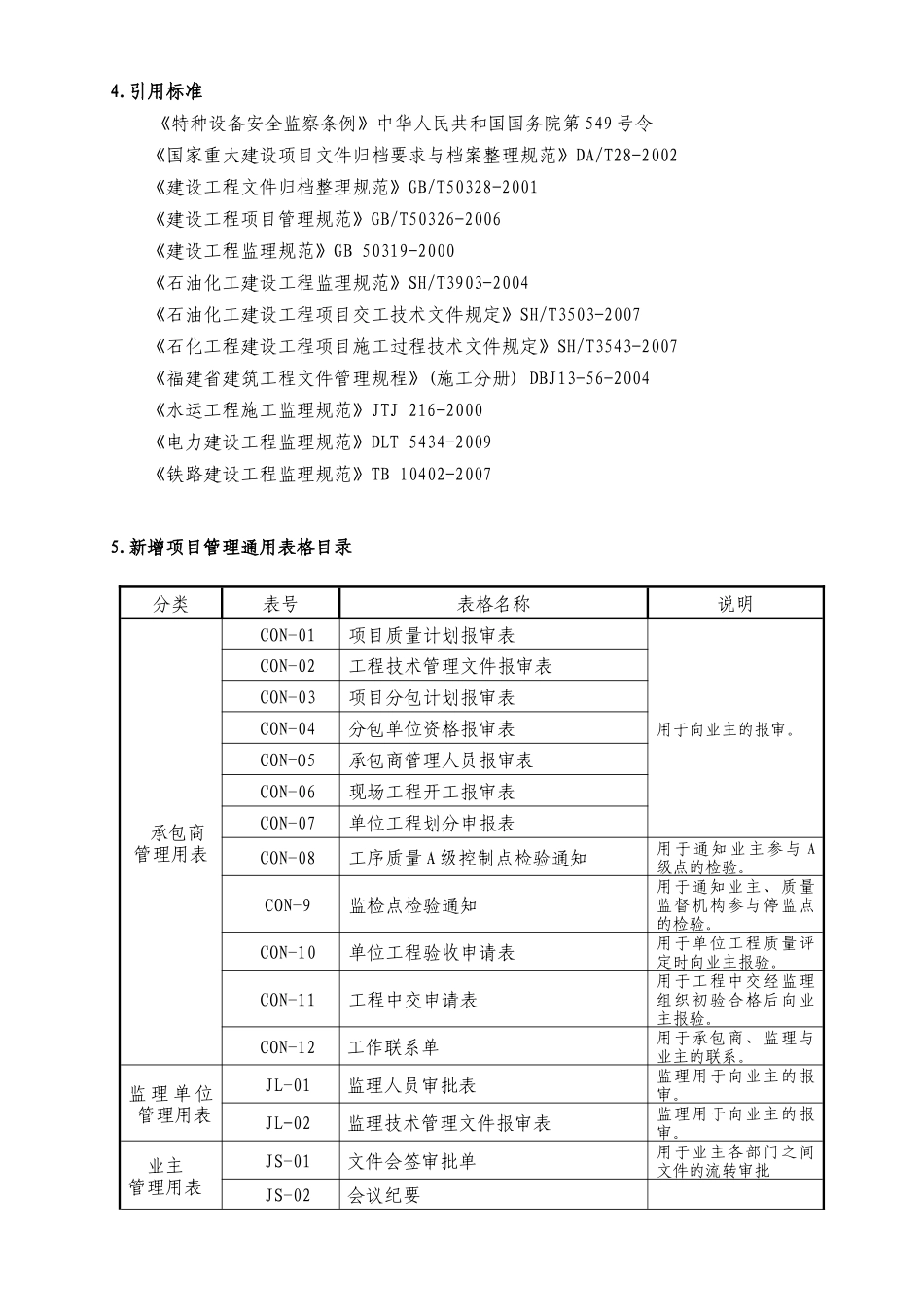 某石化项目工程表格管理规定_第3页