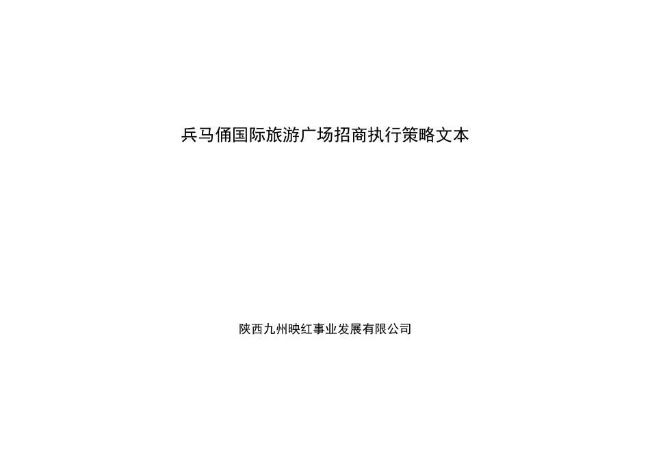 某国际旅游广场招商执行策略_第1页