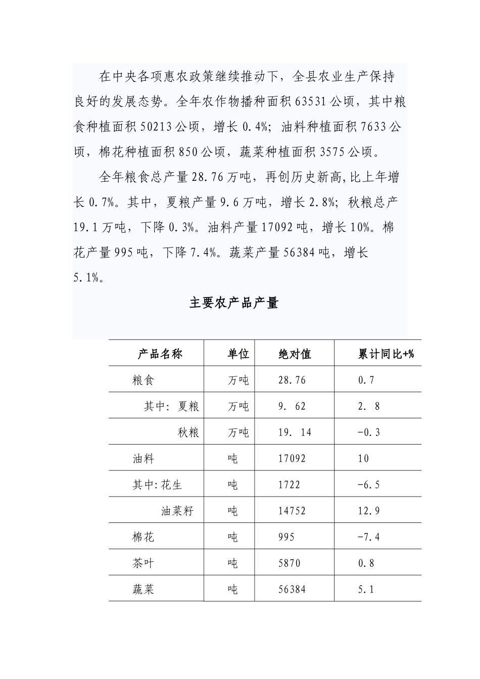 XXXX年郎溪县国民经济和社会发展统计_第2页