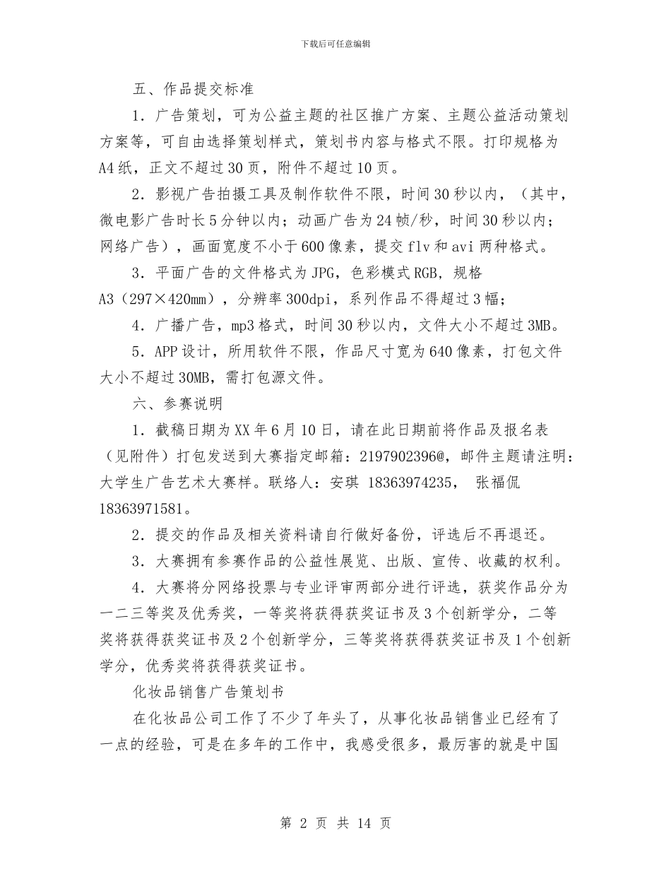 广告策划书4篇与广告策划书的撰写之国内的代表主张汇编_第2页