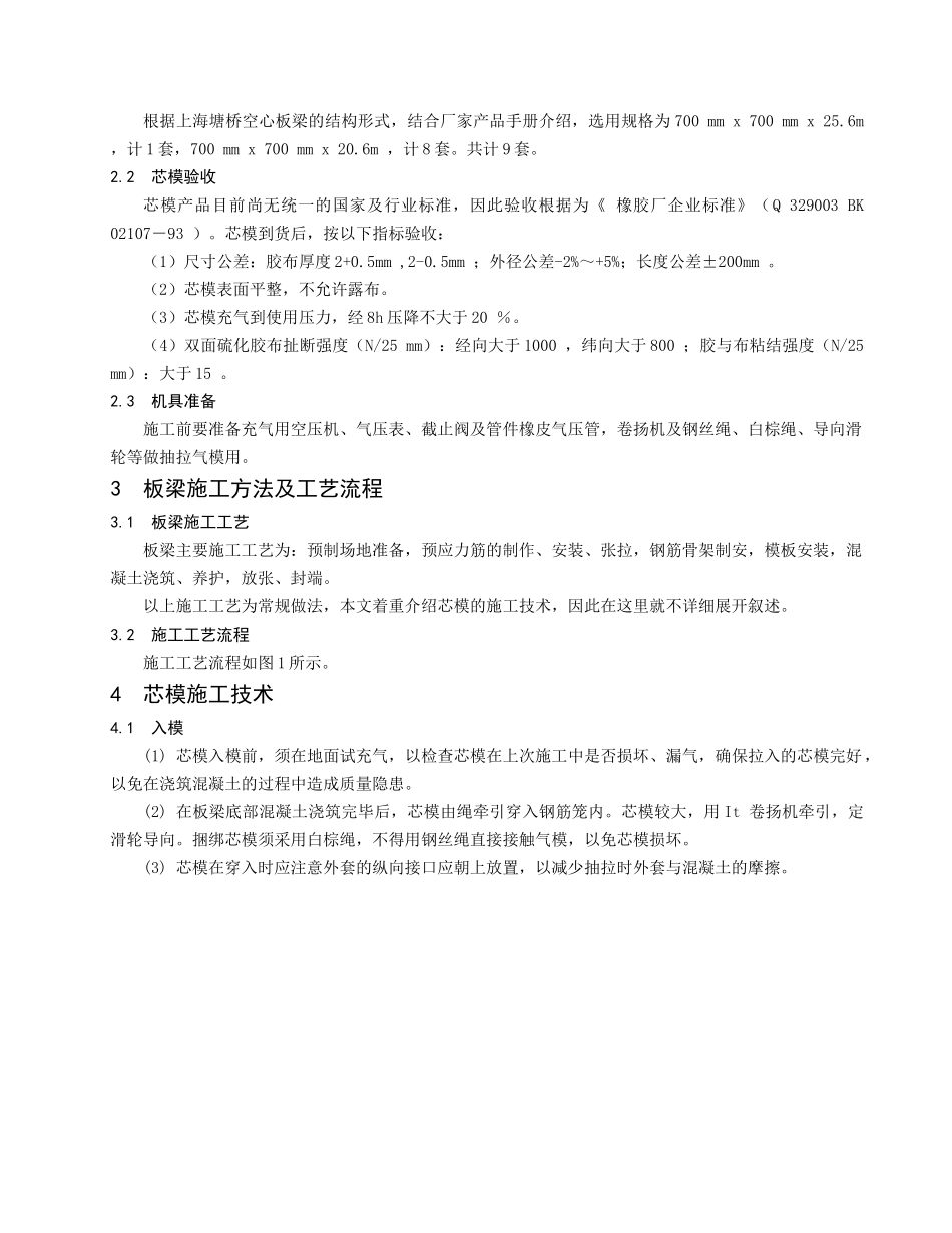 充气橡胶芯模在高架桥施工中的应用谢利红李景芳_第2页