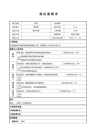 aiy_1206_x国际大酒店餐饮部岗位说明书-管事(doc)