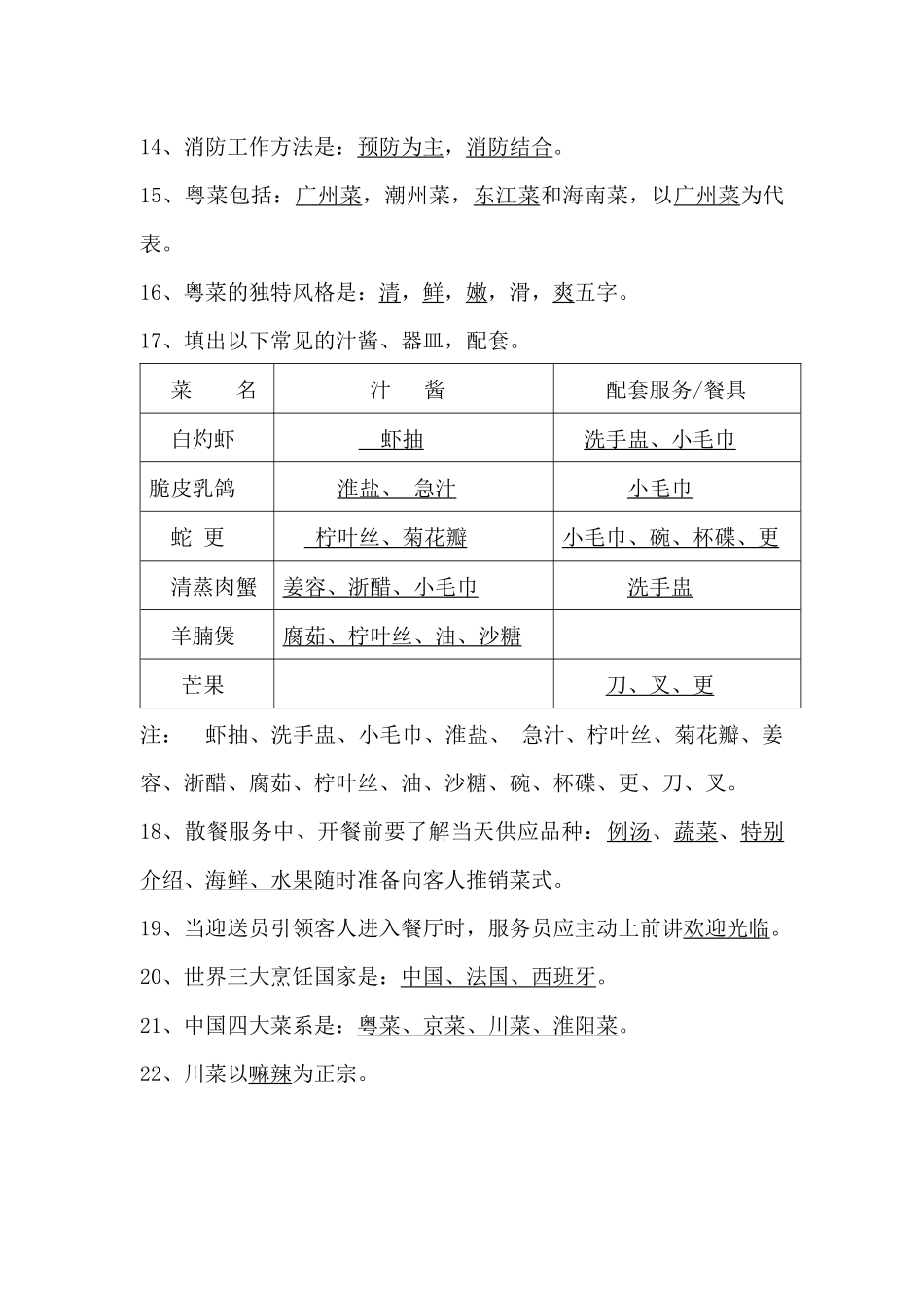 酒店餐饮部考核重点提纲_第2页
