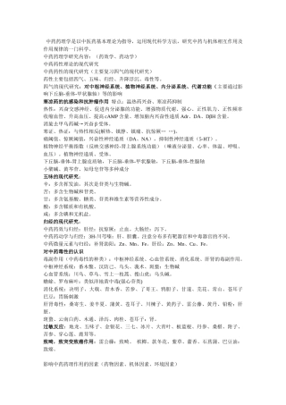 中药药理学重点