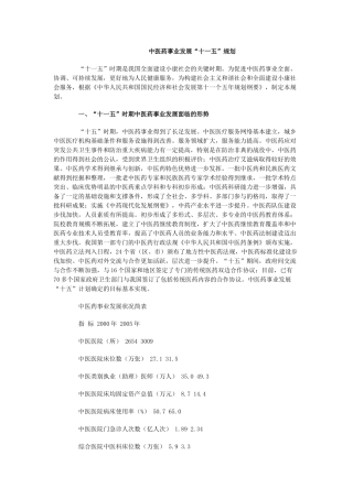 中医药事业发展