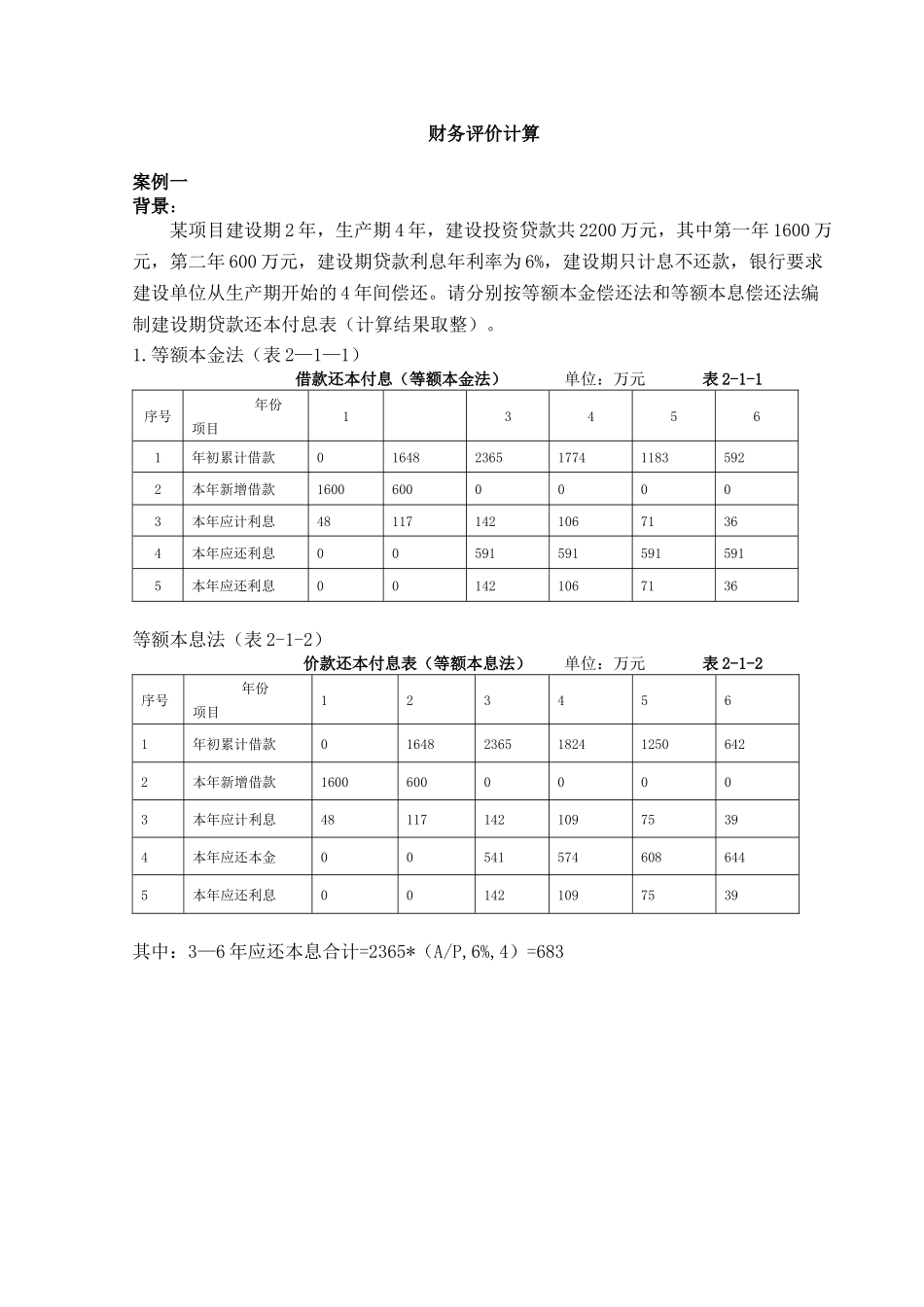 某土木建筑学院《工程经济学》课程设计_第1页