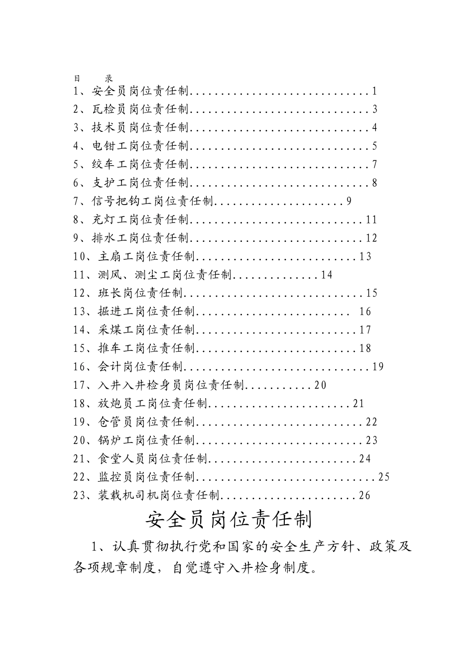 煤矿各种岗位责任制_第2页