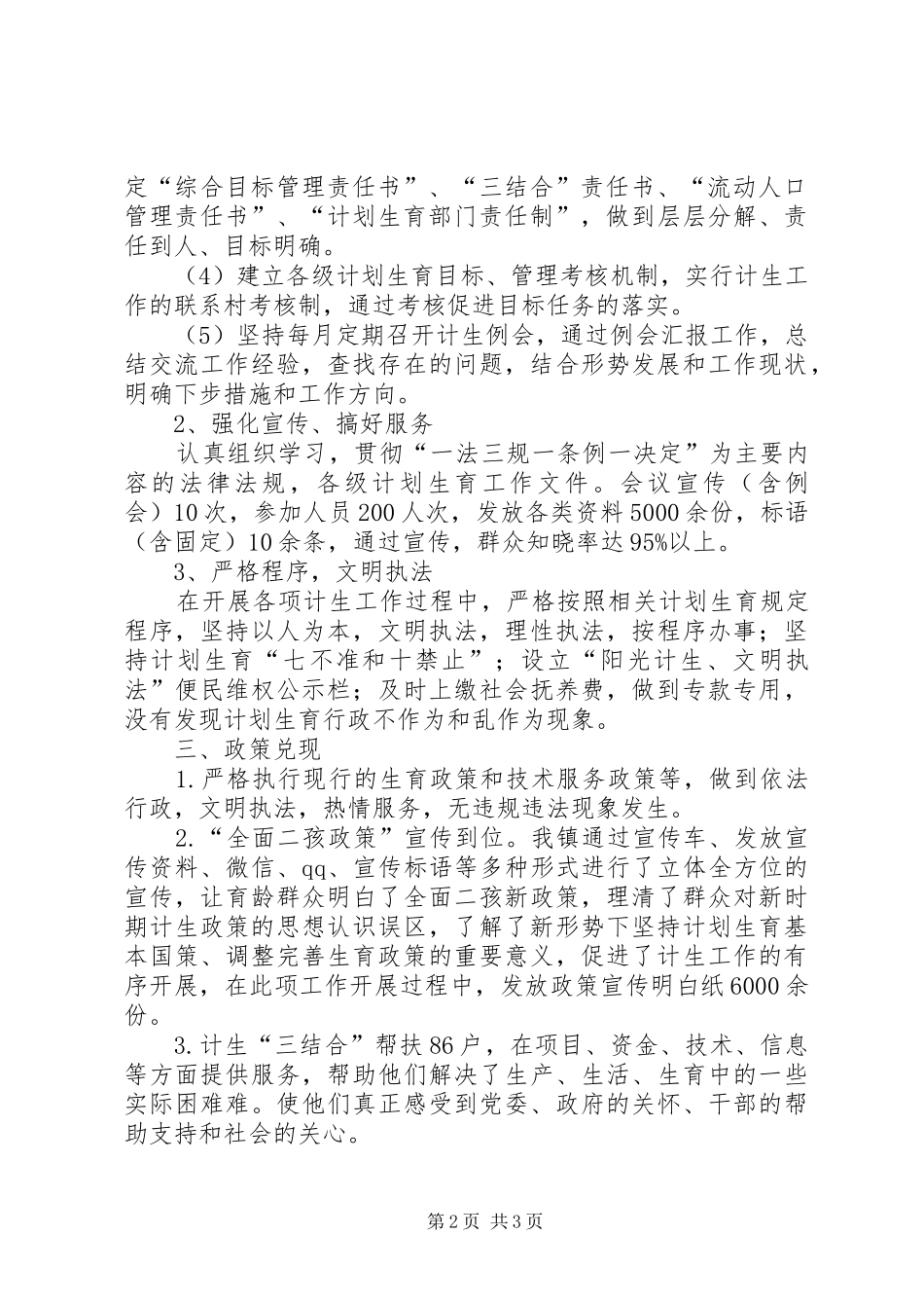 镇XX年计划生育工作总结 _第2页