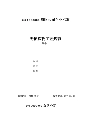 某公司企业标准无损探伤工艺规范