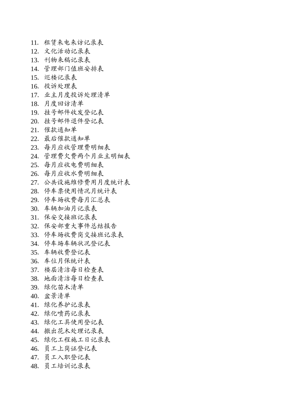 住宅小区物业管理表格_第3页