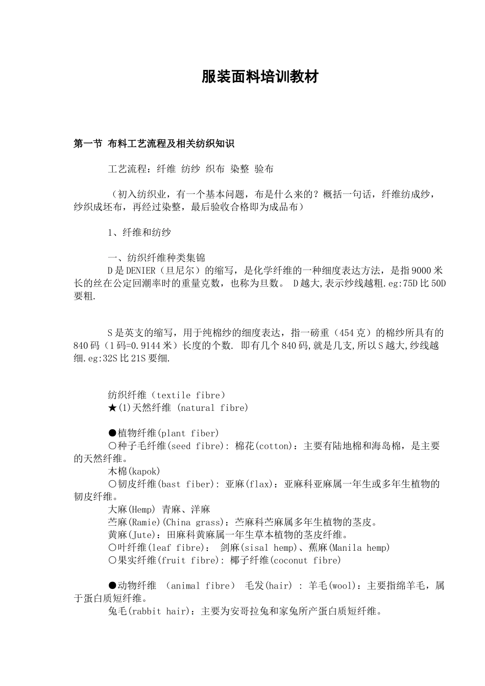 服装面料培训课件_第1页