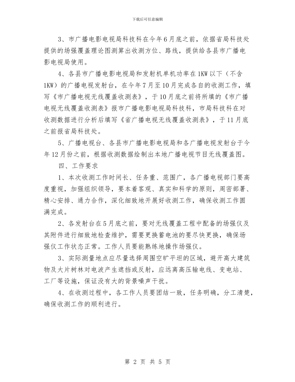 广播电视覆盖收测工作方案与广播站策划书汇编_第2页