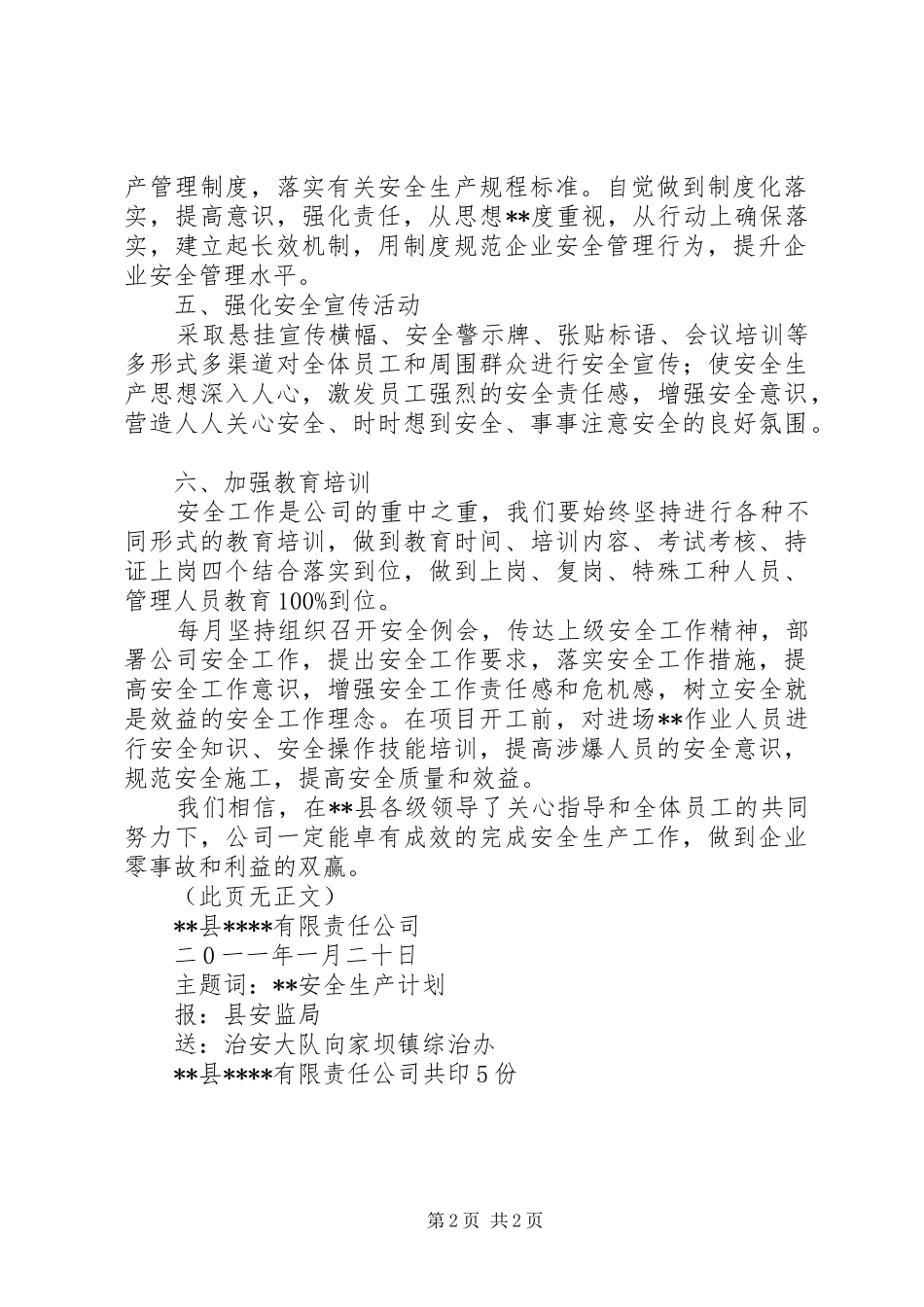 公司安全生产工作计划 _第2页