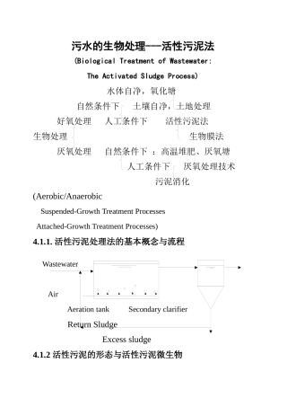 污水的生物处理---活性污泥法