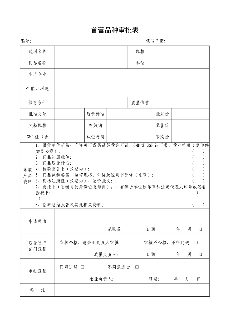 2018年零售药店GSP认证各项记录表格大全(DOC48页)_第1页