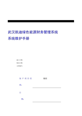 《武汉凯迪绿色能源财务管理系统系