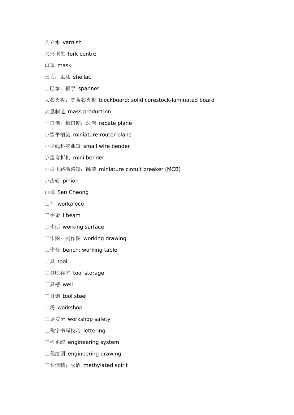 《汉英词典》机械类常用词汇(doc 72)_第3页