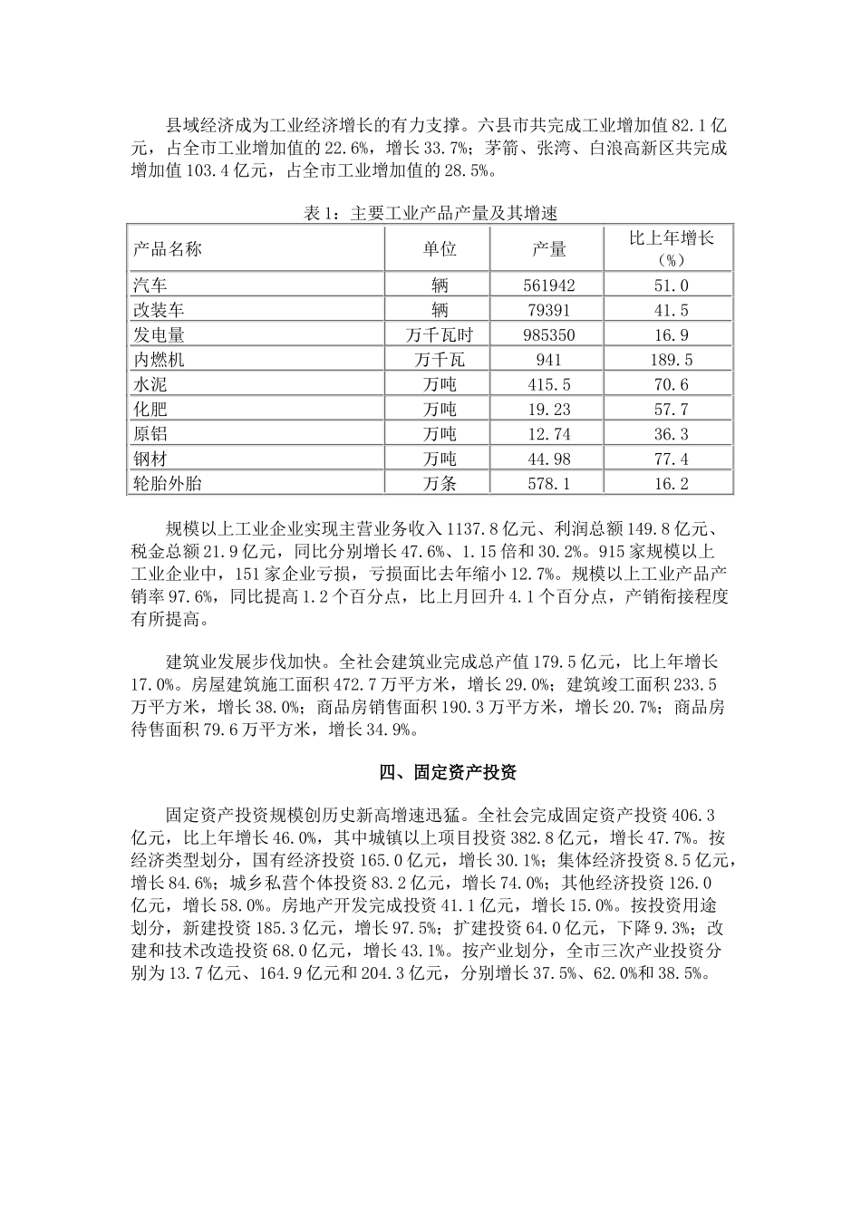 XXXX年十堰市国民经济和社会发展统计公报_第3页